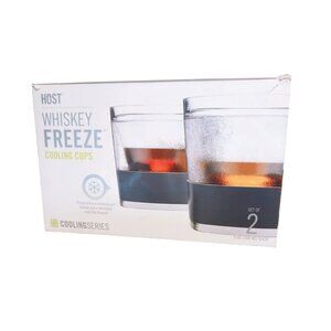 Host Whiskey Freeze Cooling Cups, Set of 2, Clear Plastic Drinkware